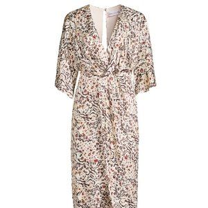 Fame and Partners' midi-dress - Leopard Print /Animal Print- Kimono style size 4